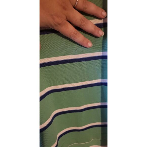 Tommy Hilfiger green striped collard shirt - Picture 2 of 6